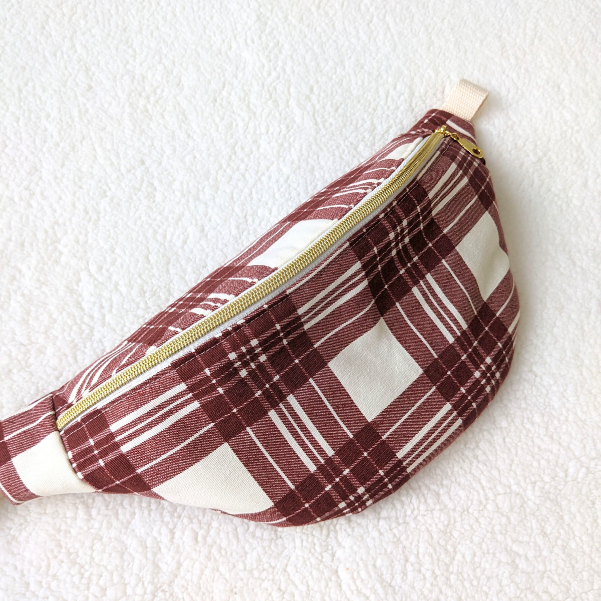 Sac banane à carreaux marrons