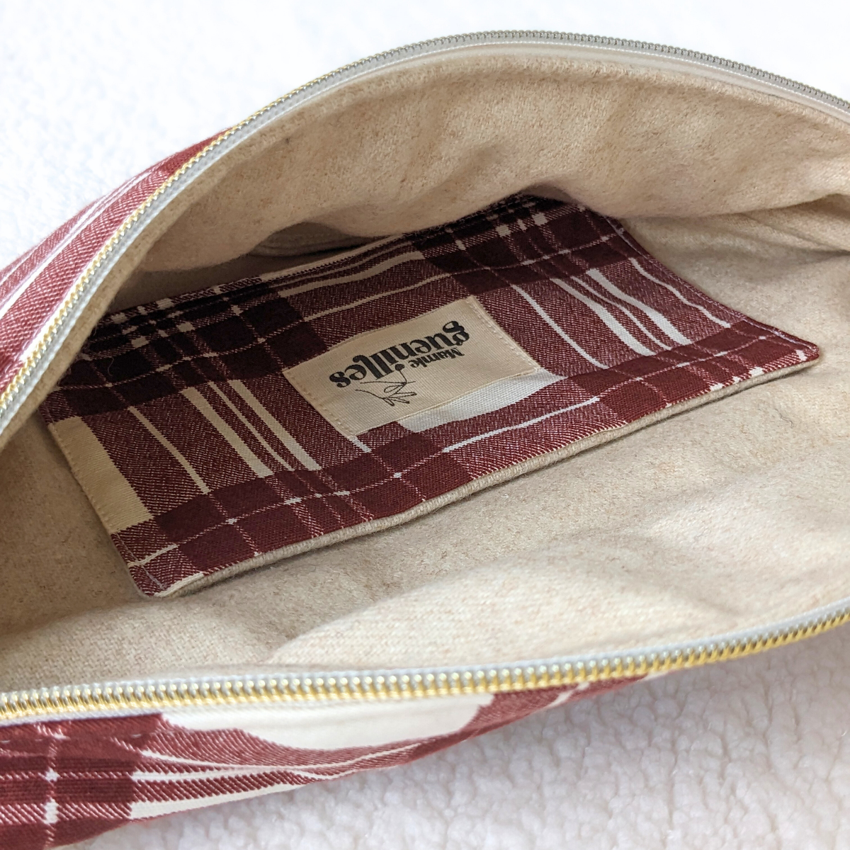 Sac banane à carreaux marrons