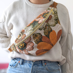 Sac banane motif fleurs vintage