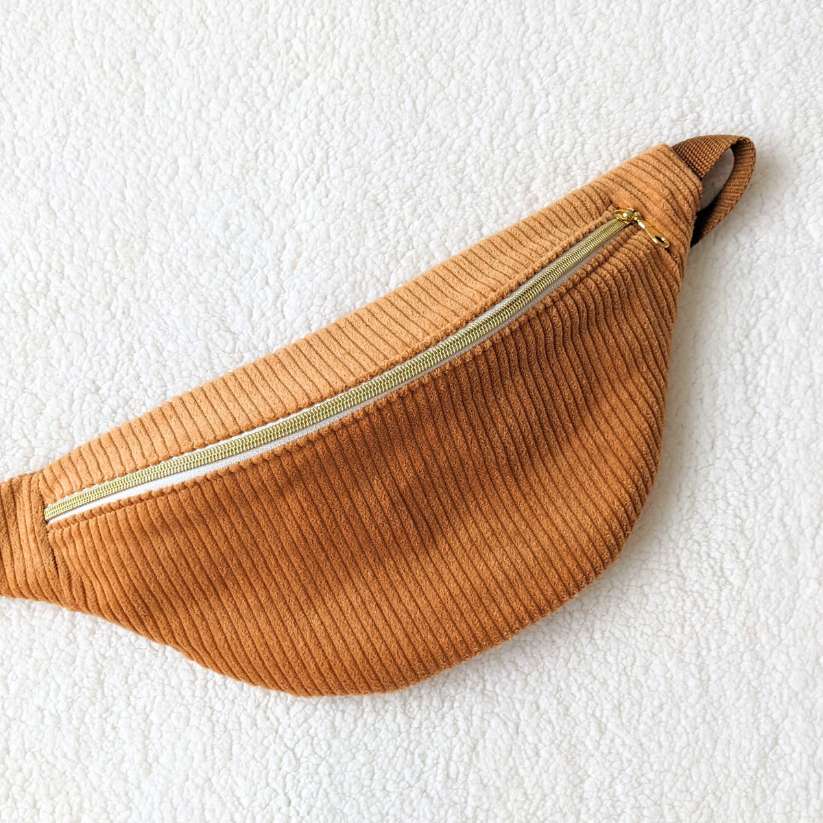 Sac banane velours Miel