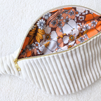 Sac banane velours Blanc & Fleurs 70s