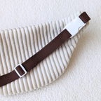 Sac banane velours Blanc & Fleurs 70s