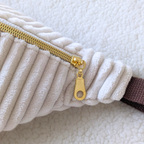 Sac banane velours Blanc & Fleurs 70s