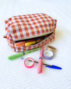 Trousse vichy orange et lila