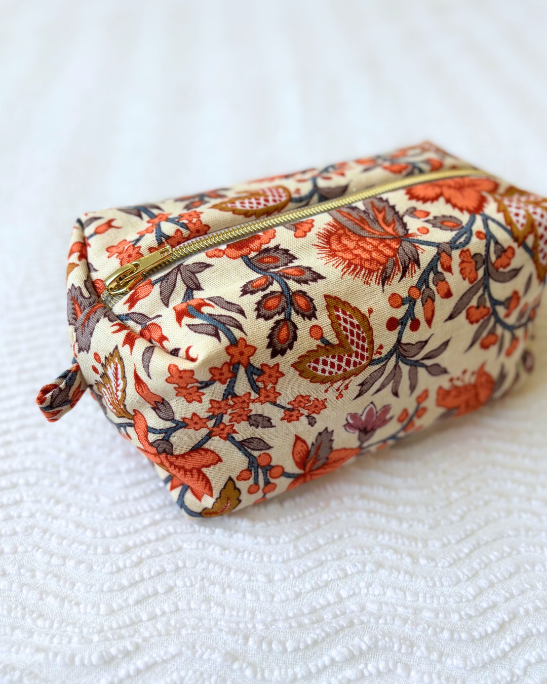 Trousse tapisserie fleurs vintage