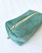 Trousse velours bleu et fleurs