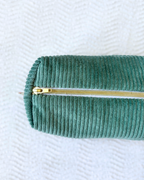 Trousse velours bleu et fleurs