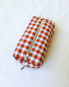 Trousse vichy orange et lila