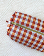 Trousse vichy orange et lila