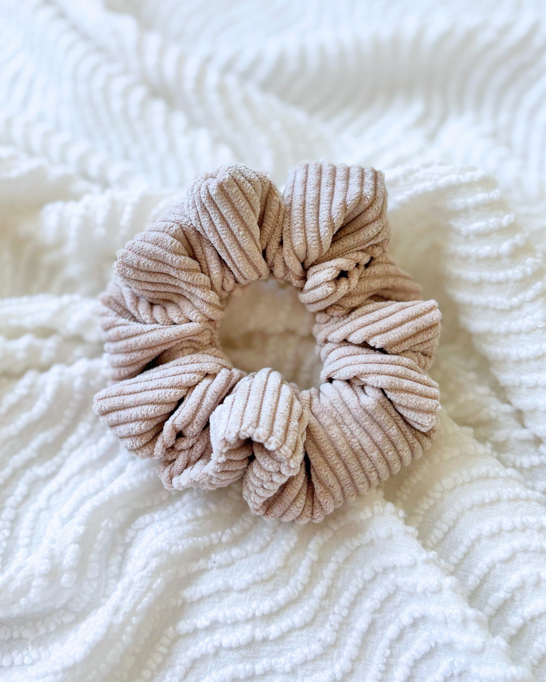 Chouchou en velours Beige