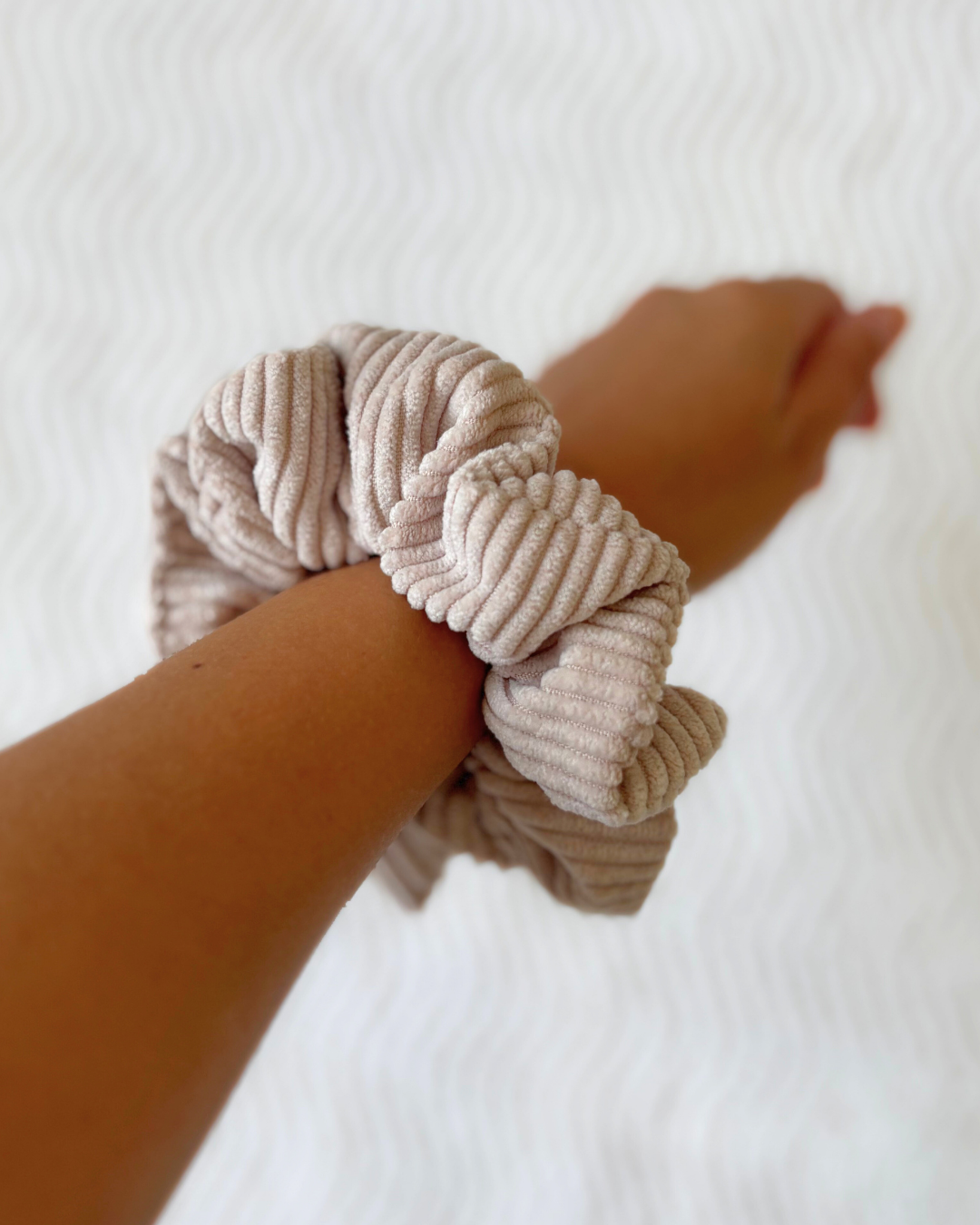 Chouchou en velours Beige