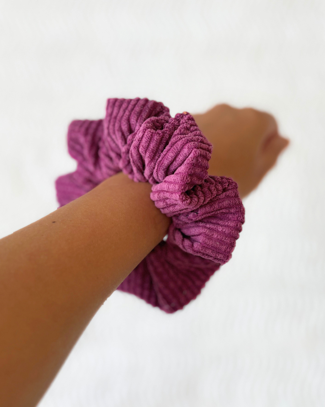 Chouchou en velours Framboise