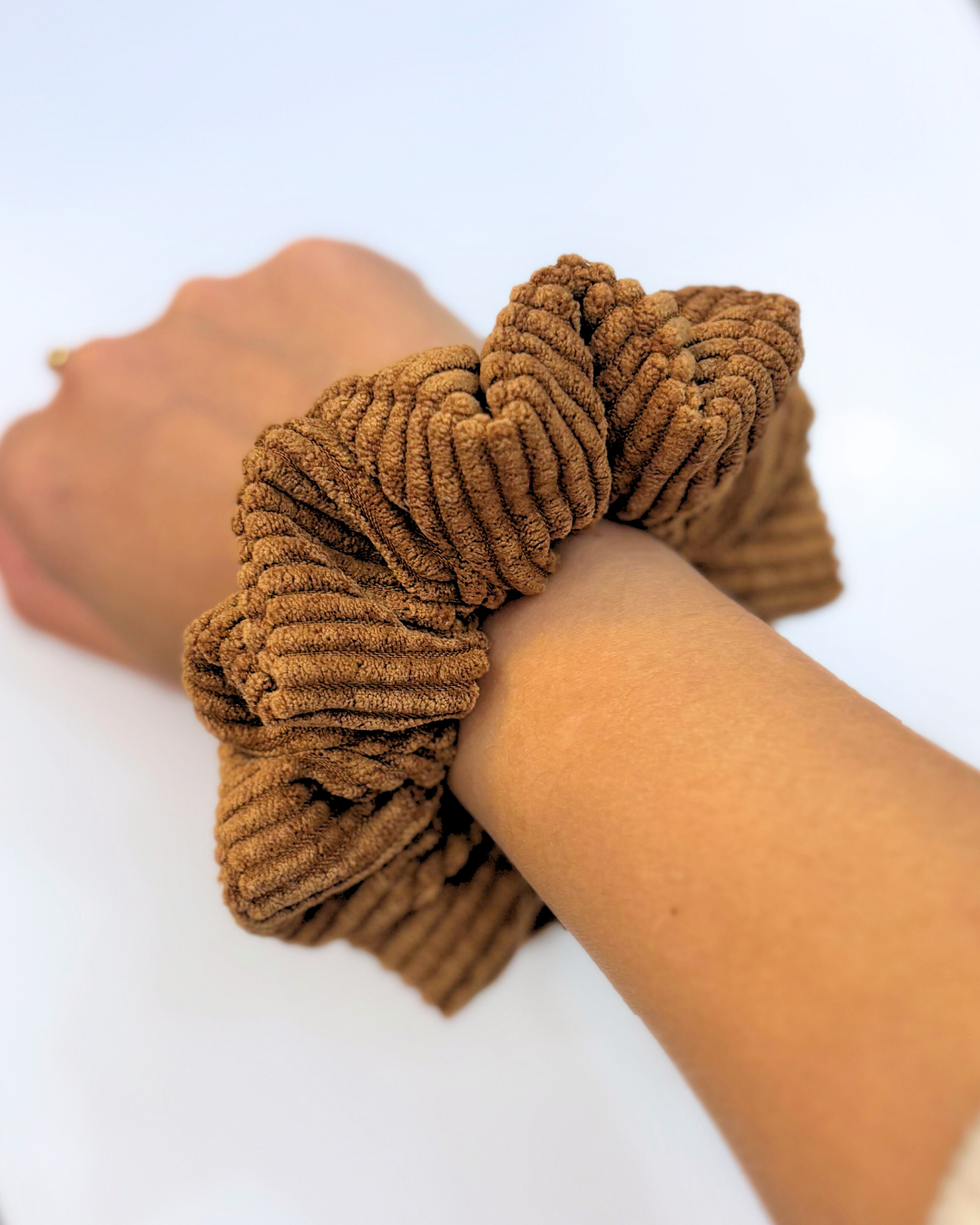 Chouchou en velours Marron