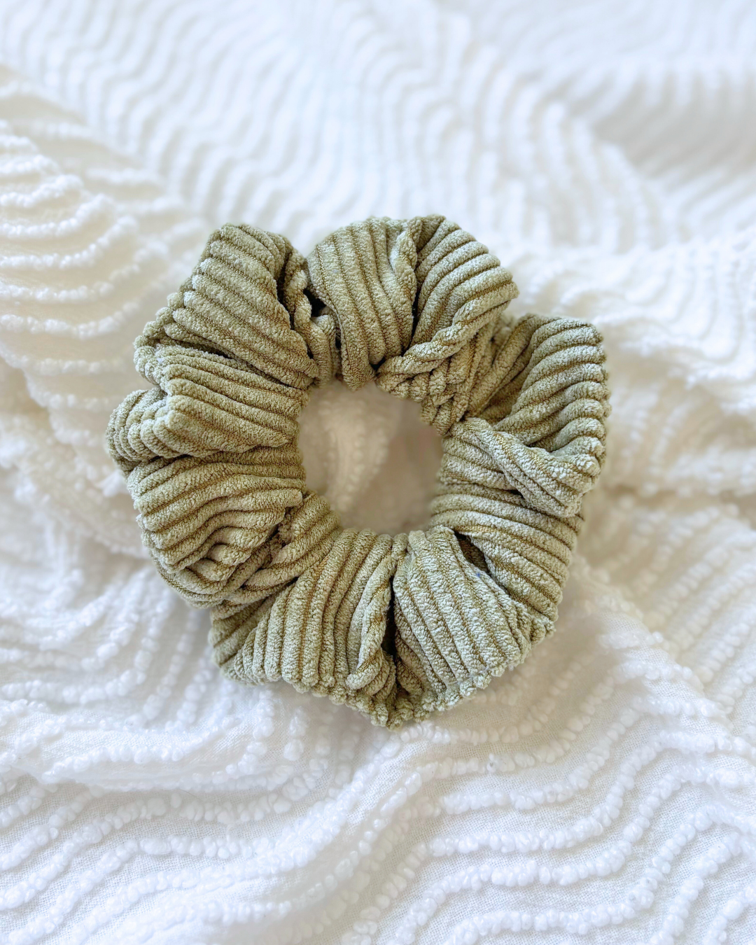 Chouchou en velours Vert sauge