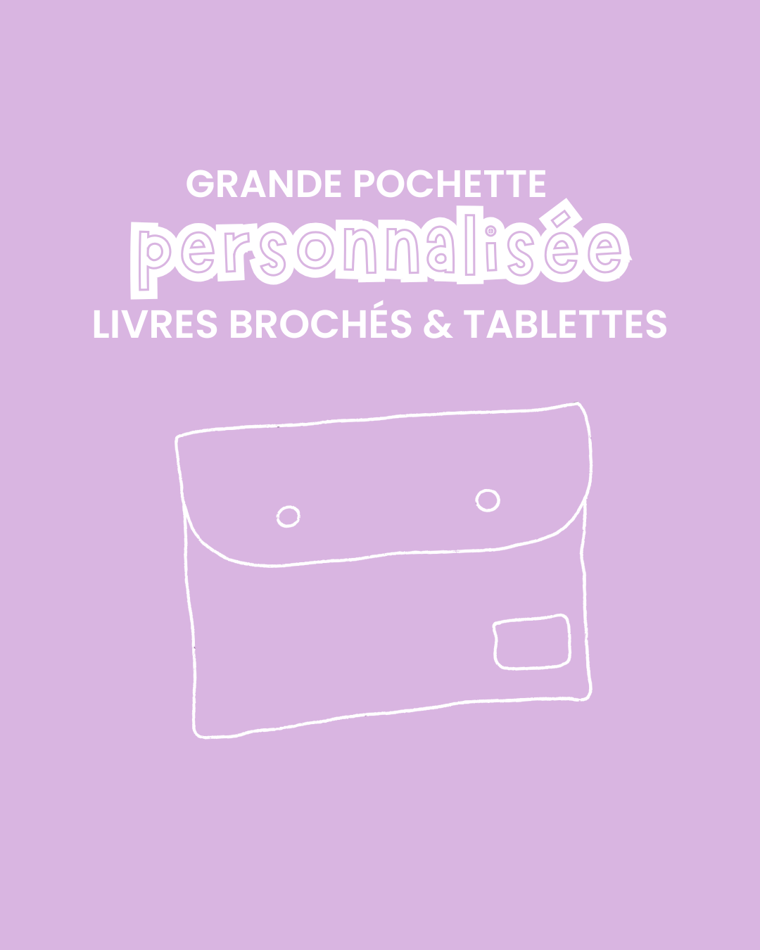 Grande pochette à livre & tablette personnalisée