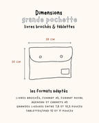 Grande pochette livre et tablette fleurs vintage