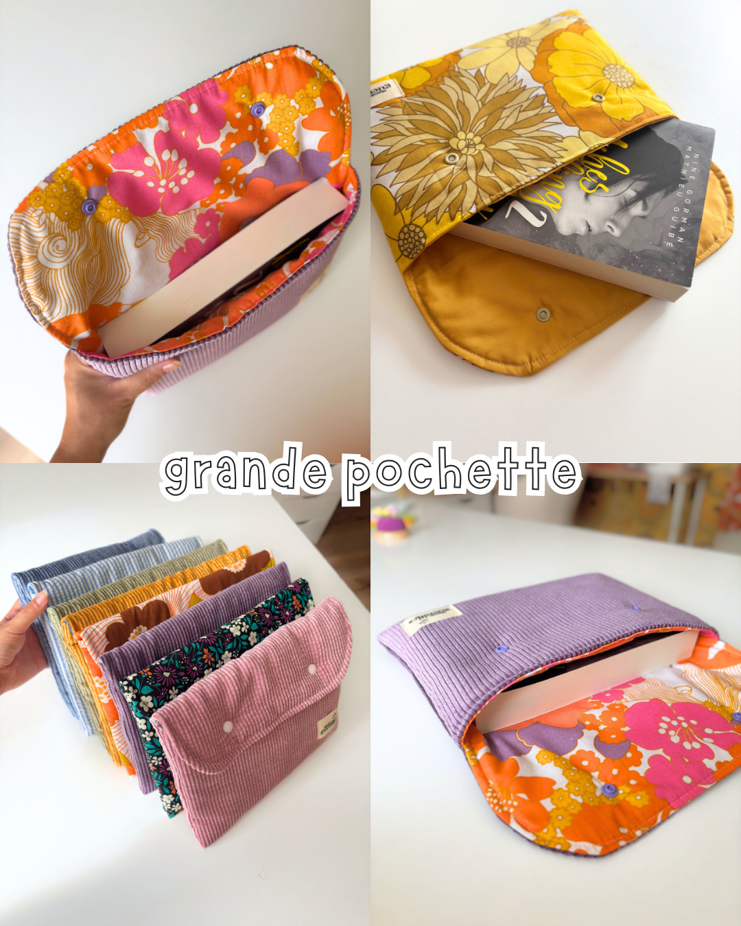 Grande pochette à livre & tablette personnalisée