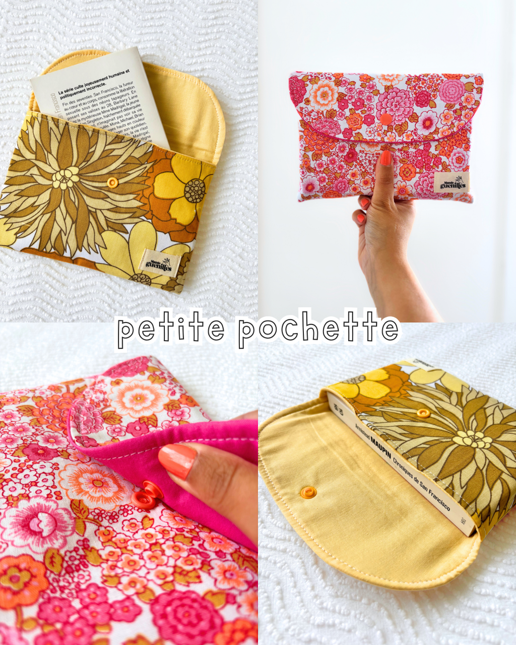 Petite pochette à livre & liseuse personnalisée