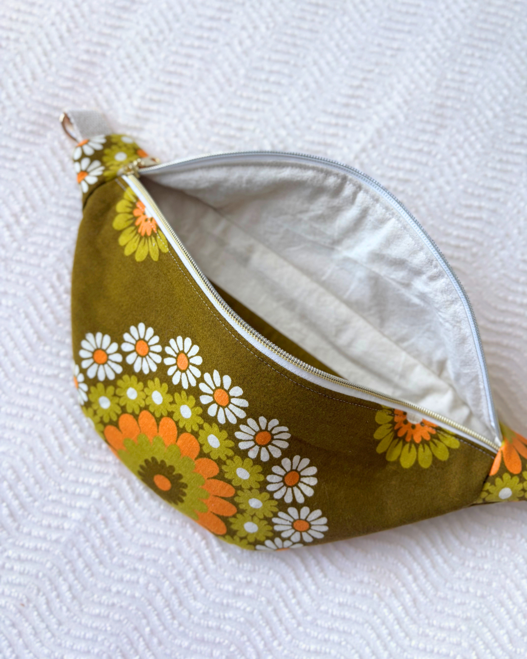 Sac banane vintage fleurs d'automne 70's