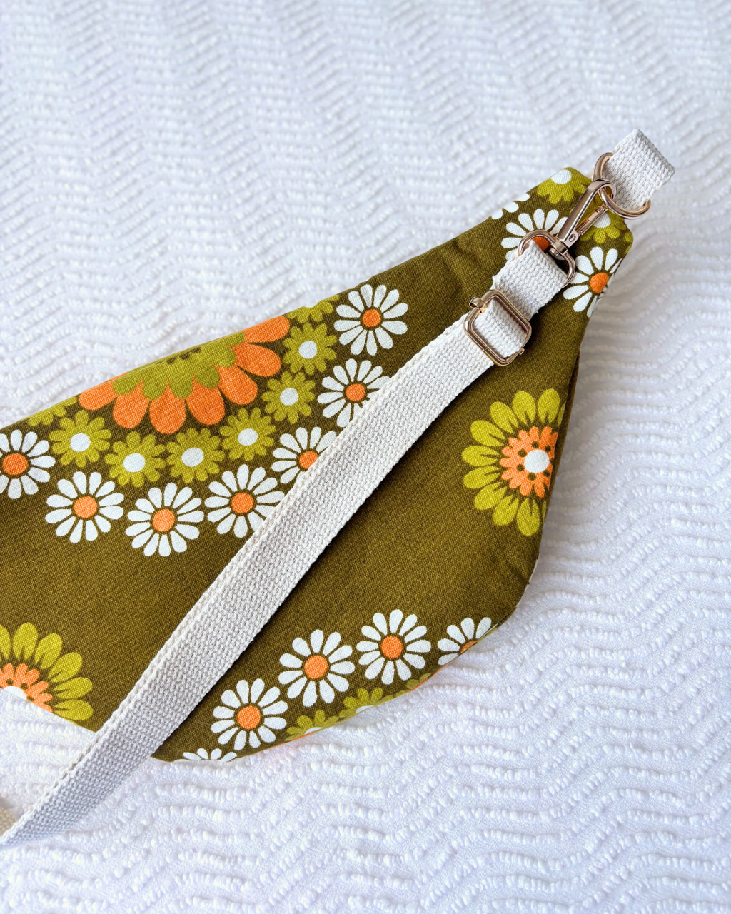 Sac banane vintage fleurs d'automne 70's