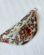 Sac banane vintage fleurs d'automne marron