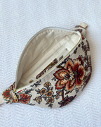 Sac banane vintage fleurs d'automne marron