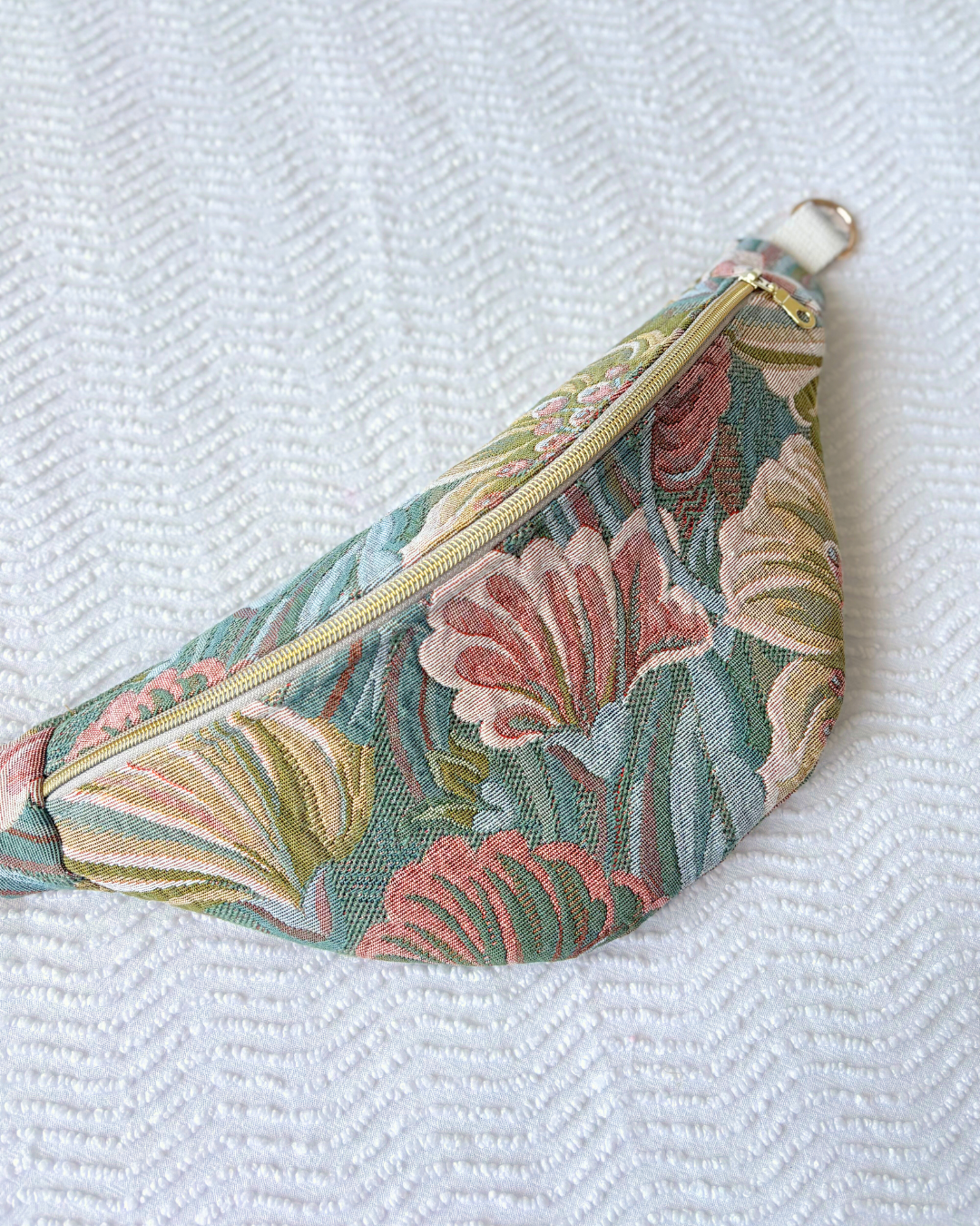 Sac banane vintage fleurs d'automne pastel