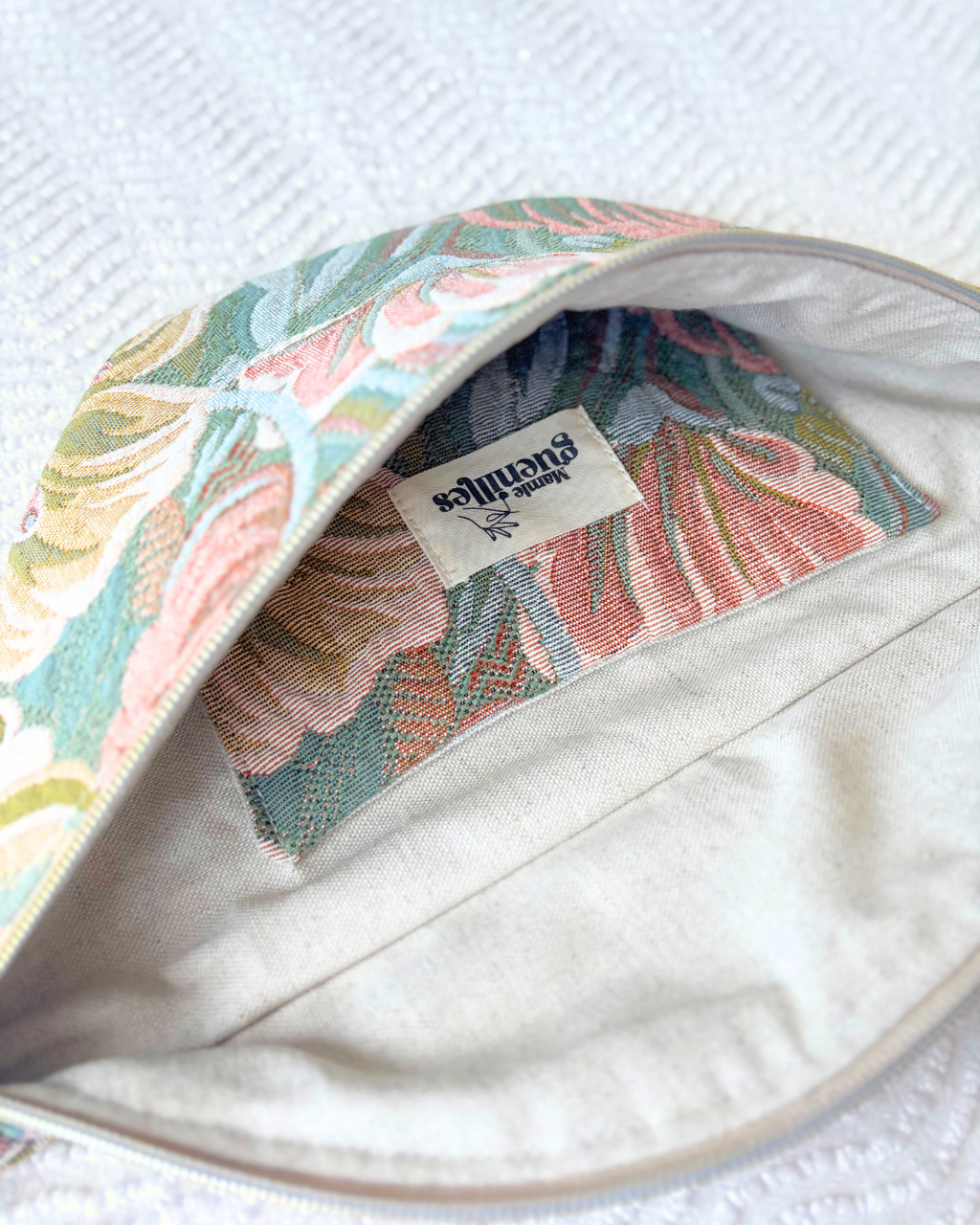 Sac banane vintage fleurs d'automne pastel