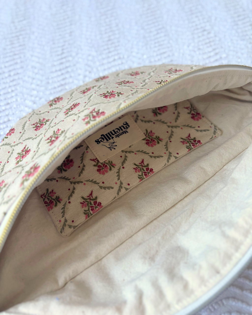 Sac banane vintage fleurs d'automne rose
