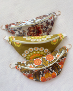 Sac banane vintage fleurs d'automne 70's